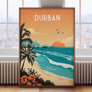 Durban travel print, Durban travel poster, Durban print, Durban poster, Durban wall art, South Africa print, South Africa poster