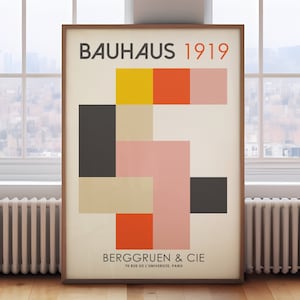 Bauhaus Exhibition Poster, Mid Century Modern print, Bauhaus geometric Poster, retro wall art, graphics poster, retro poster,