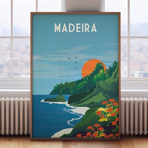 Madeira print, Portugal travel print, Madeira travel poster, Madeira wall art, Portugal travel print, Madeira travel wall art Madeira poster