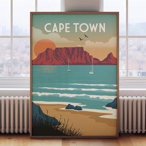 Cape Town travel print, Cape Town travel poster, Cape Town poster, Cape Town print, South Africa travel print, South Africa travel poster,