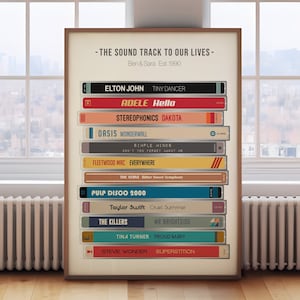Personalised CD Stack Print, music gift, custom favourite song print, anniversary gift, gift for him, gift for her, wedding gift