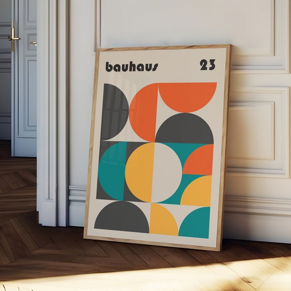 Bauhaus Exhibition Poster, Mid Century Modern, Bauhaus Poster, Geometric wall art, geometric print, retro Print retro wall art Bauhaus Print