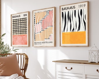 Bauhaus Print Set: Mid-Century Modern Geometric Wall Art