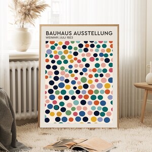 Colourful circles Bauhaus Exhibition Poster, Mid Century Modern, Bauhaus Poster, Geometric wall art, retro print