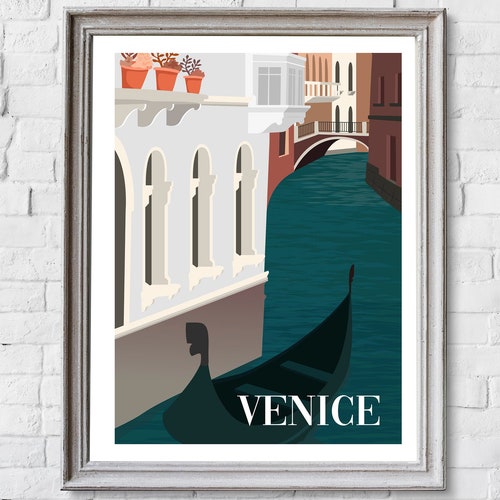 Venice Print Grand Canal Venice Wall Art Print Watercolor Etsy