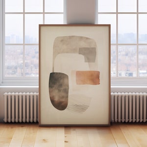 Neutral Abstract Art Print: Beige Wabi-Sabi Japandi Decor