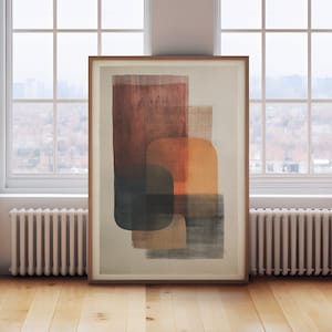 Burnt Orange Abstract Art Print: Wabi Sabi Japandi Decor