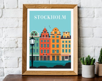 stockholm poster stockholm painting wall decor stockholm travel stockholm travel poster stockholm travel poster