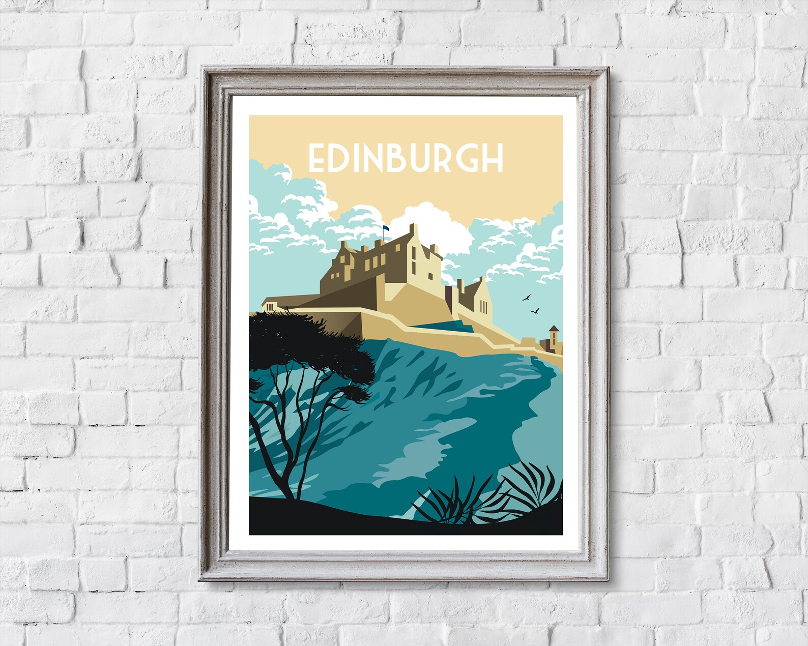 Edinburgh travel poster Edinburgh travel print Scotland Etsy