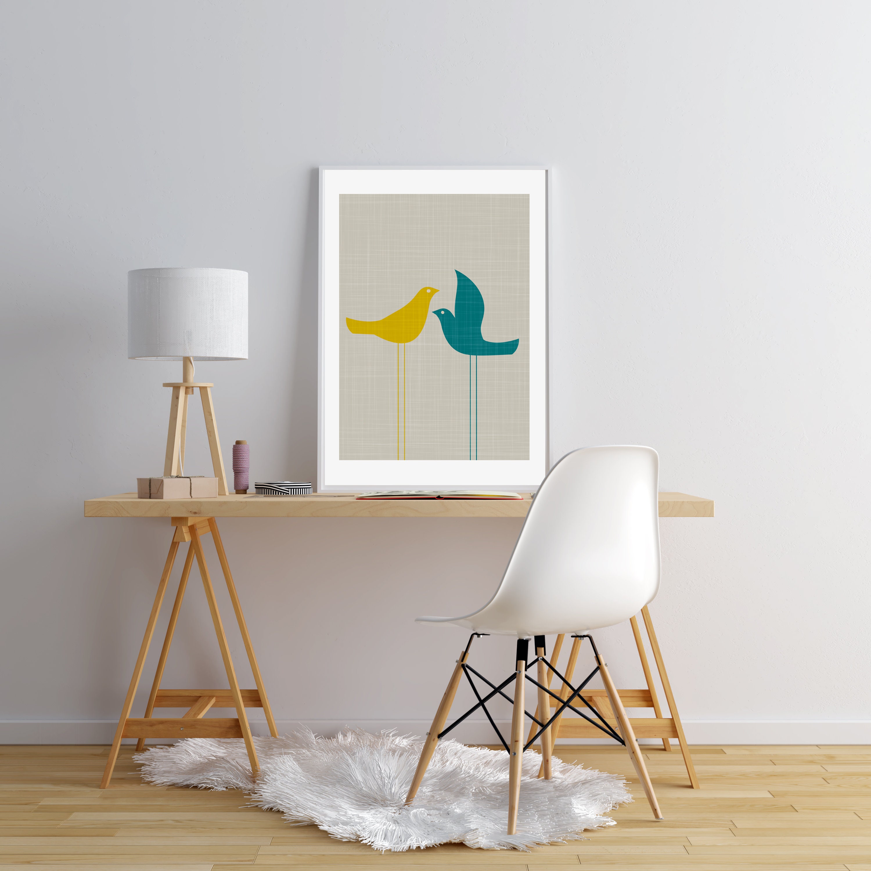 Mid Century Modern Bird Print Bird Wall Art Mid Century Wall Etsy UK