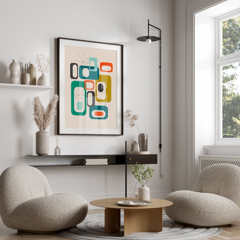 Mid Century Modern Print Mid Century Print Mid Century Wall Etsy UK