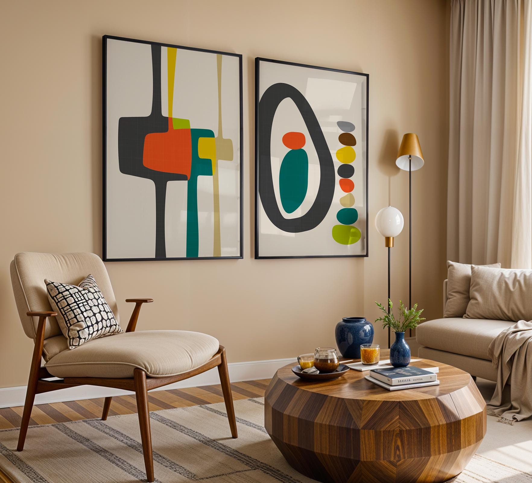 Mid Century Modern Wall Art, Mid Century Wall Art, Mid Century Art