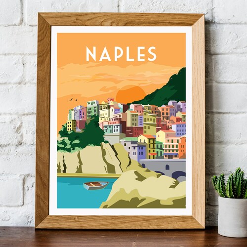 Naples Poster Italy Print Italian Wall Art Naples Print Etsy