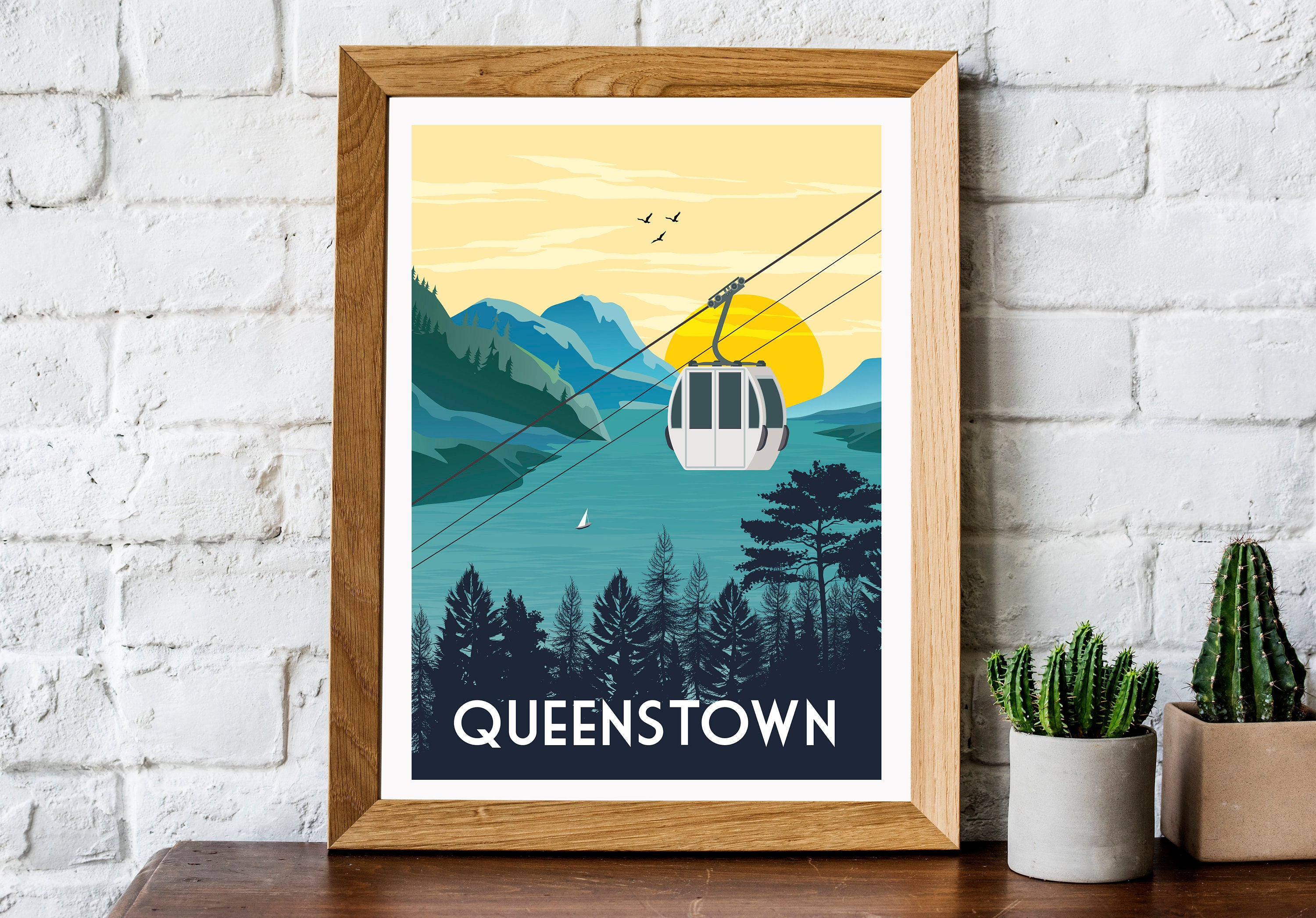 Queenstown Poster Queenstown Print Queenstown Travel Poster Etsy UK