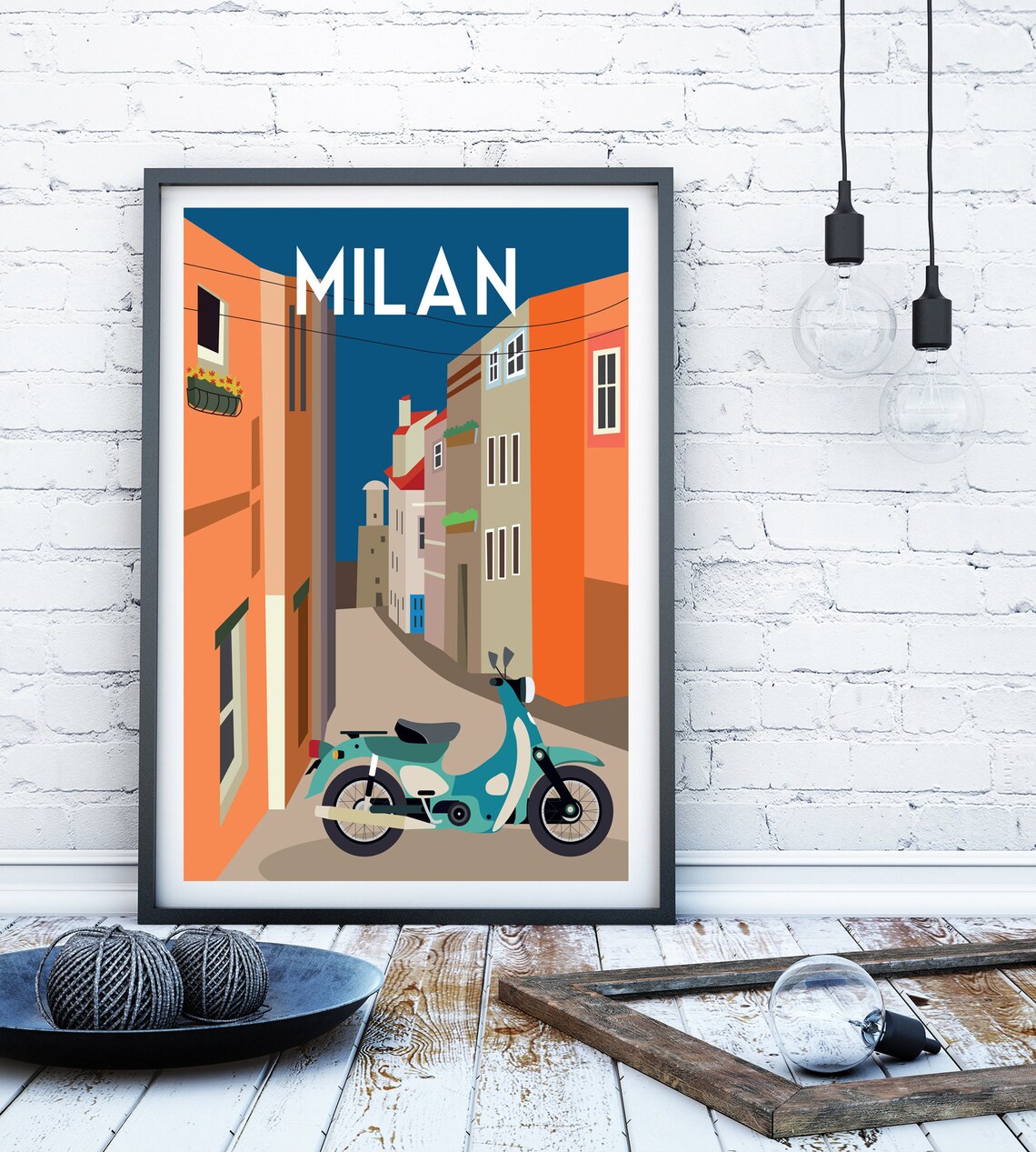 Milan print Milan travel poster Milan wall art Milan travel Etsy