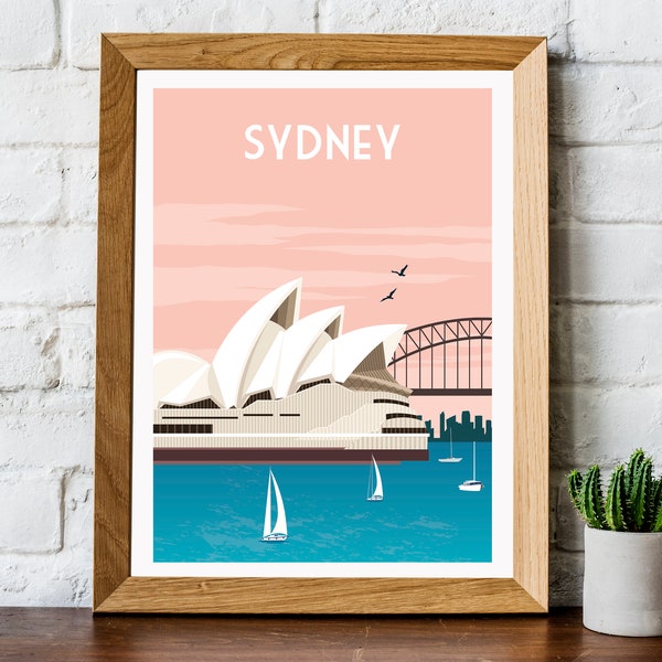 Sydney print, Australia print, Sydney travel poster, Sydney poster, retro Sydney print, retro travel poster, retro travel print,