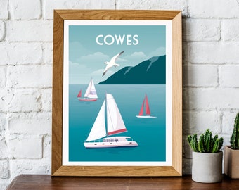 Cowes travel print, Cowes travel poster, Cowes poster, Cowes print, Isle of Wight travel print, Isle of Wight travel poster