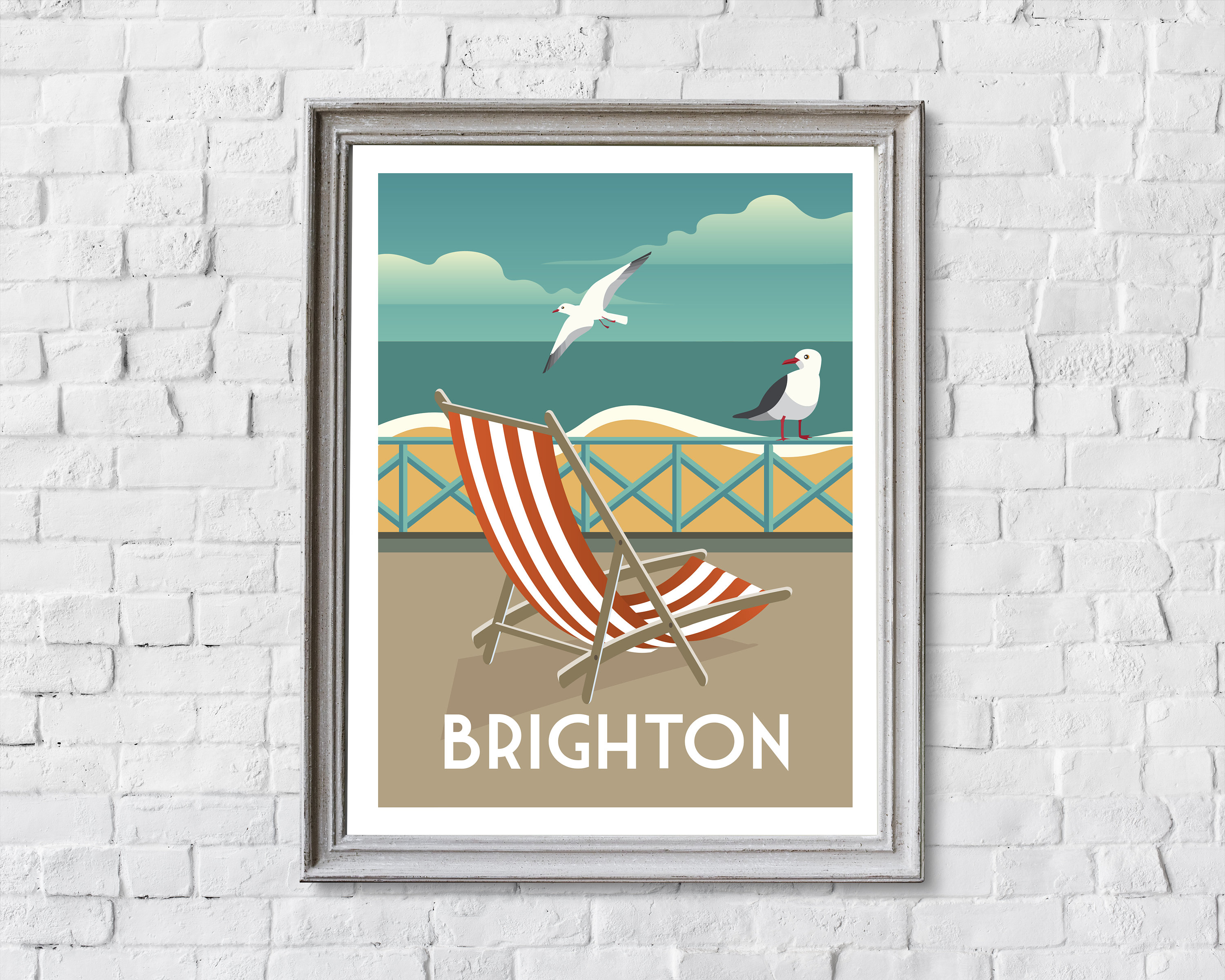 Brighton Print Brighton Travel Poster Brighton Travel Print Etsy UK