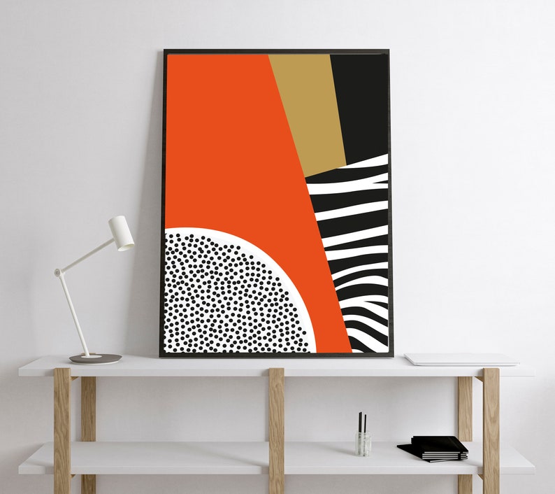 Mid Century Modern Print Mid Century Wall Art Geometric Wall Etsy UK