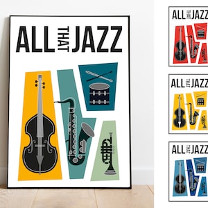 Jazz print, retro music print, Jazz poster, retro wall art, music wall art, retro print, retro poster, Jazz wall art, music art, Jazz art