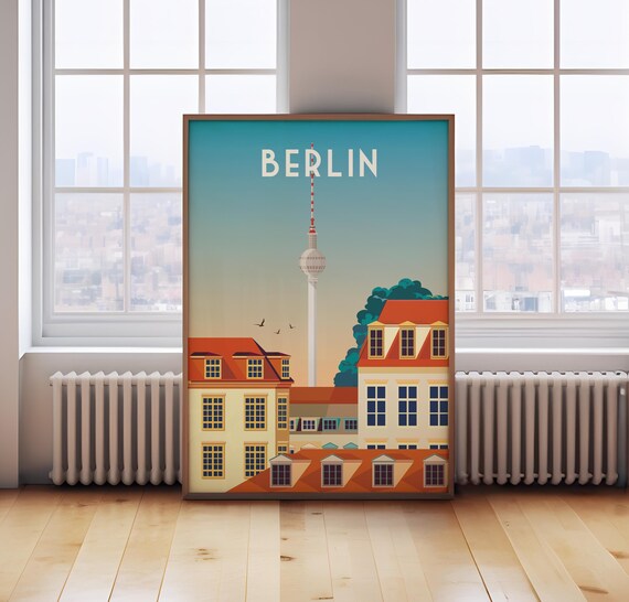 Retro Berlin Travel Poster: Germany Wall Art