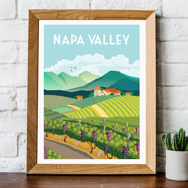 Napa Valley poster, California print, Napa Valley travel print, Napa Valley travel poster, California poster, California travel poster