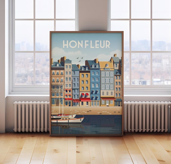 Honfleur France Travel Poster: Vintage Normandy Print