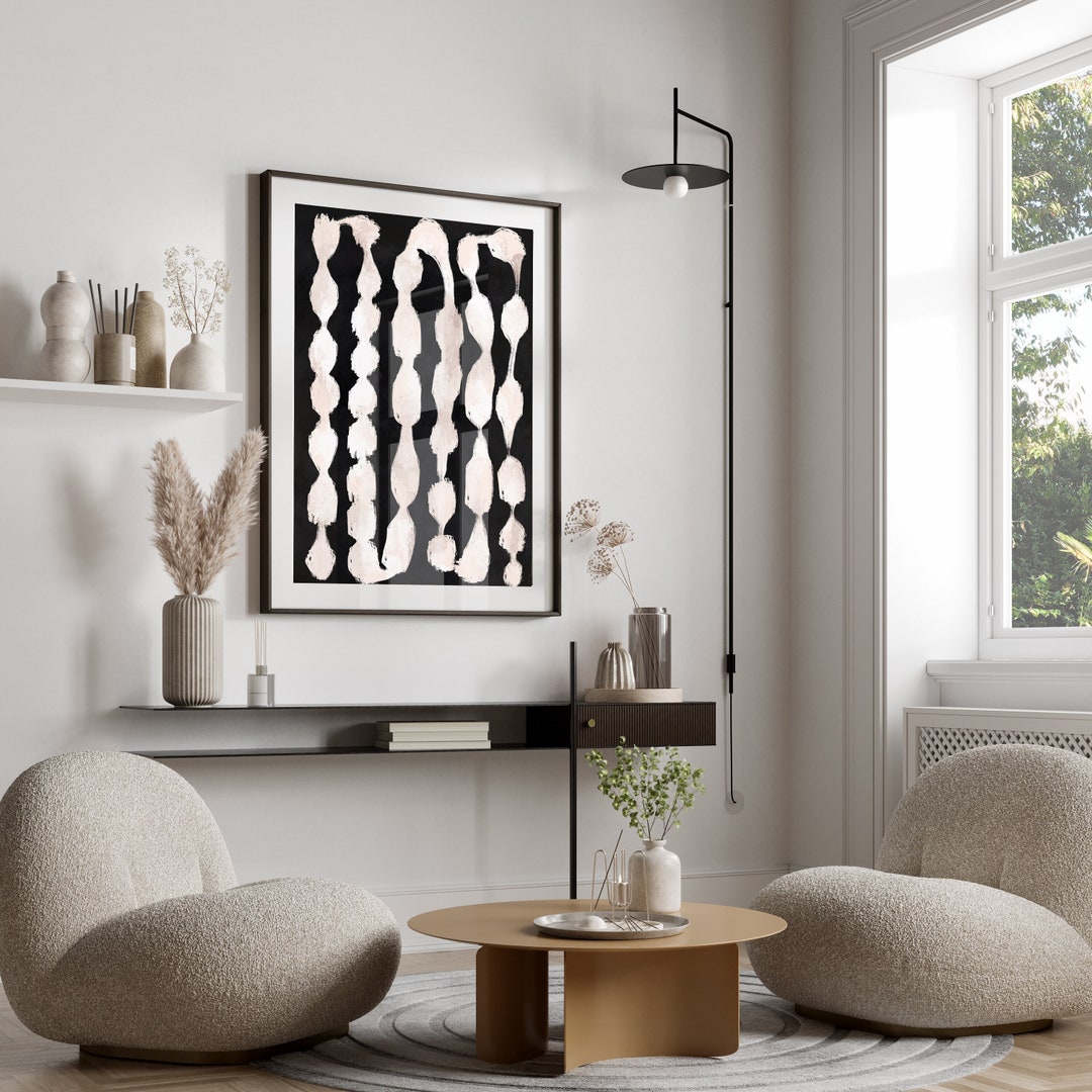Black and White Painting, Line Art, Black and White Wall Art