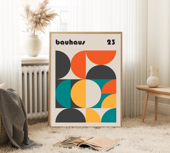 Bauhaus Exhibition Poster: Mid-century Modern Geometric Print - Etsy