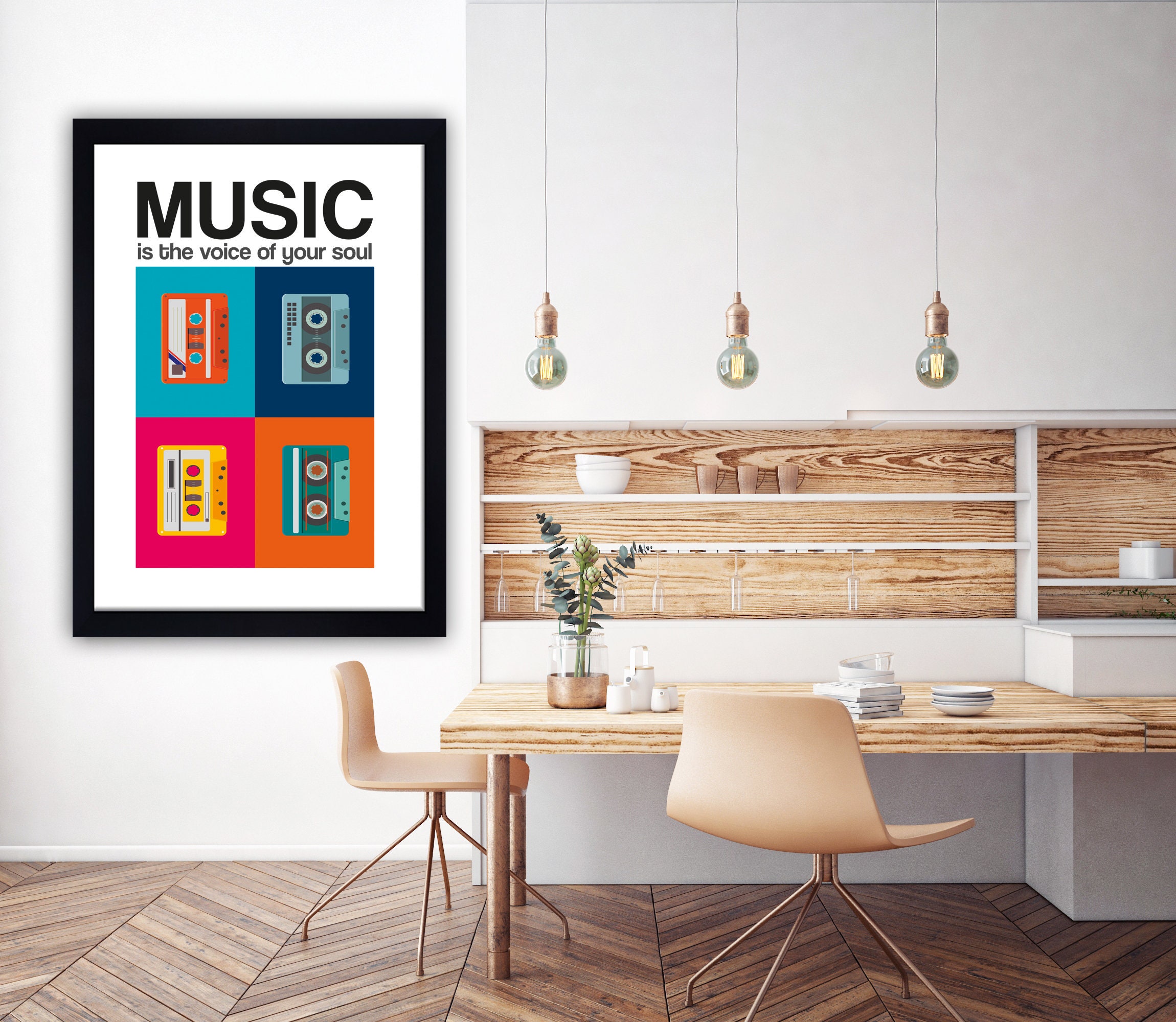 Retro music print retro music poster retro print retro wall Etsy