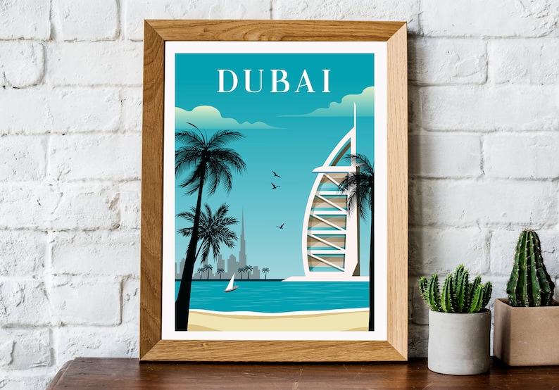 Dubai Travel Print Dubai Travel Poster Dubai Print Dubai Etsy UK