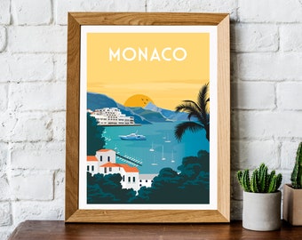 Monaco travel print, Monte Carlo poster, Monaco poster, Monaco travel print, Monaco wall art, Monte Carlo travel print, , Monte Carlo print