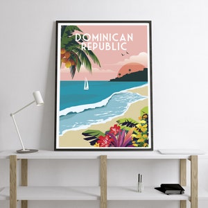 Dominican Republic Travel Poster, Dominican Repubic Print, Caribbean ...