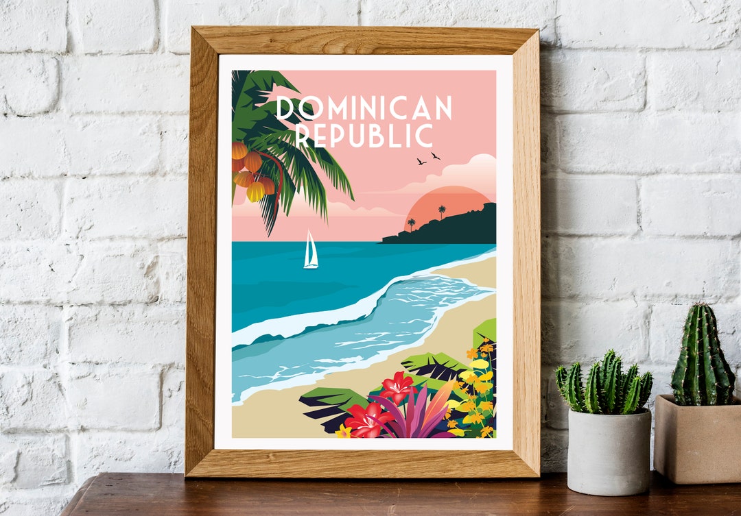 Dominican Republic Travel Poster, Dominican Repubic Print, Caribbean ...