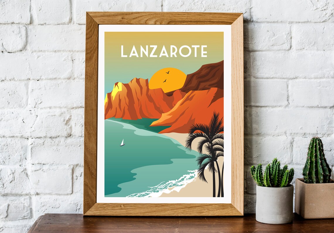 Lanzarote Poster Lanzarote Print Canary Islands Print Etsy