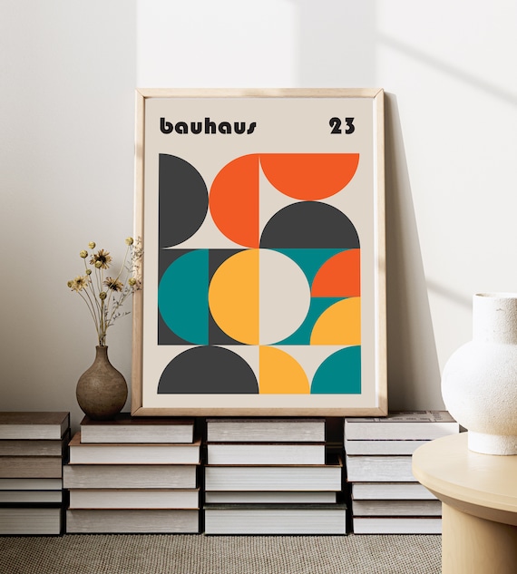 Bauhaus Exhibition Poster Mid Century Modern Bauhaus Poster
