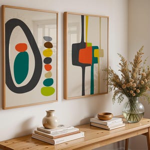 Mid century modern wall art, mid century wall art, mid century art, mid century print, mid century modern art, mid century decor, geometric image 2