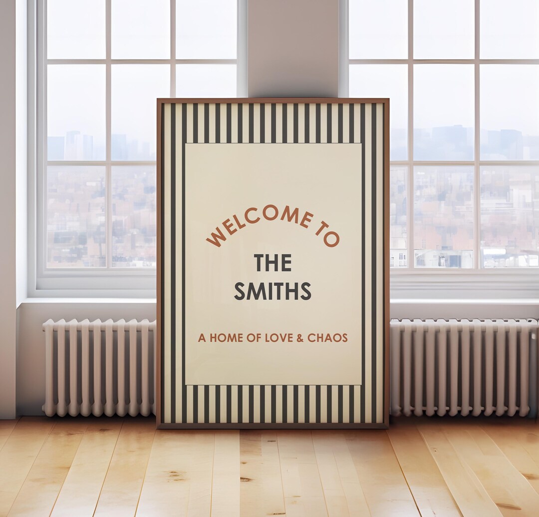 Welcome to Our Home Custom Print, Personalised Family Print, Hallway ...