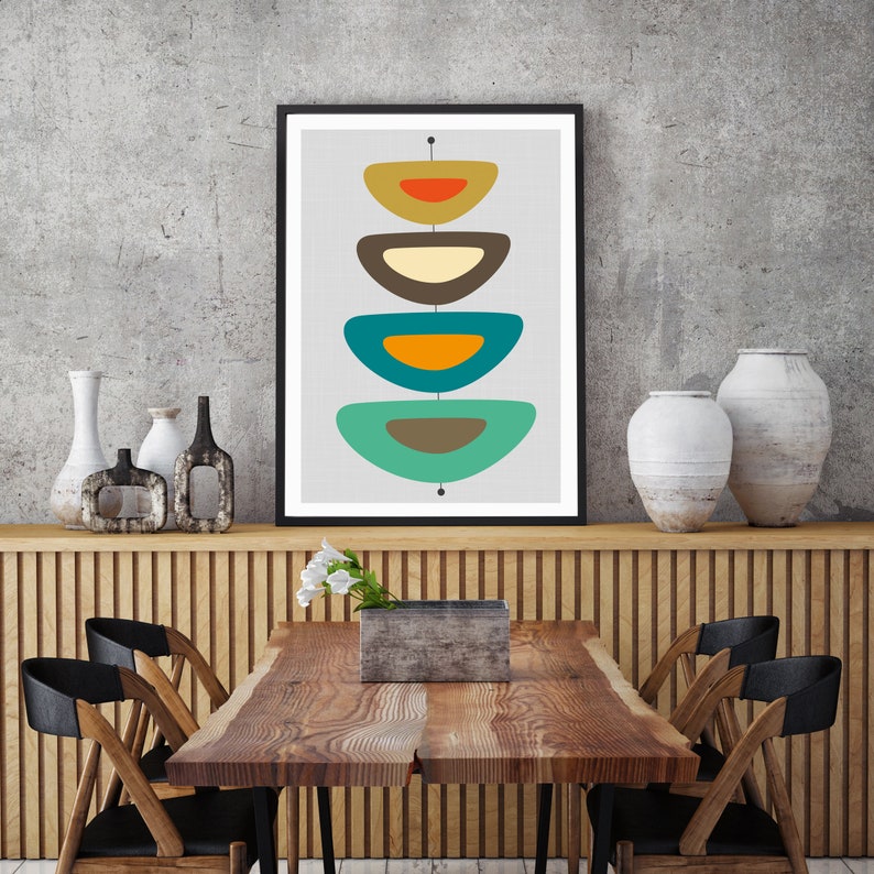 Mid century print mid century modern wall art mid century Etsy