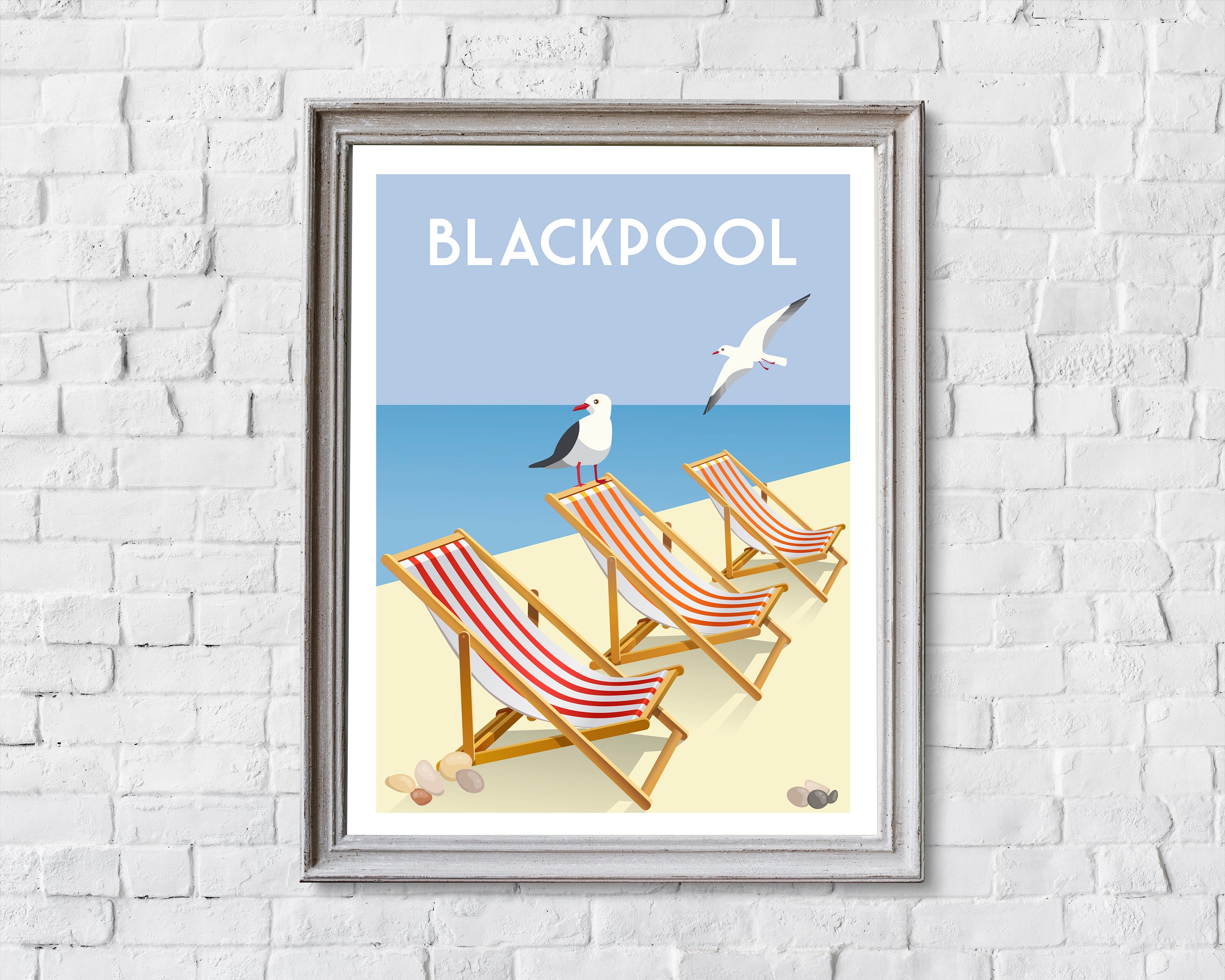 Blackpool travel poster Blackpool print Blackpool travel Etsy
