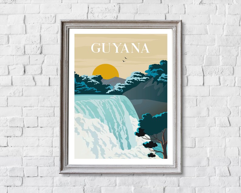 Guyana Poster Guyana Print Guyana Travel Print Guyana Etsy UK