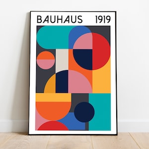 Bauhaus Exhibition Poster: Mid-Century Modern Geometric Art