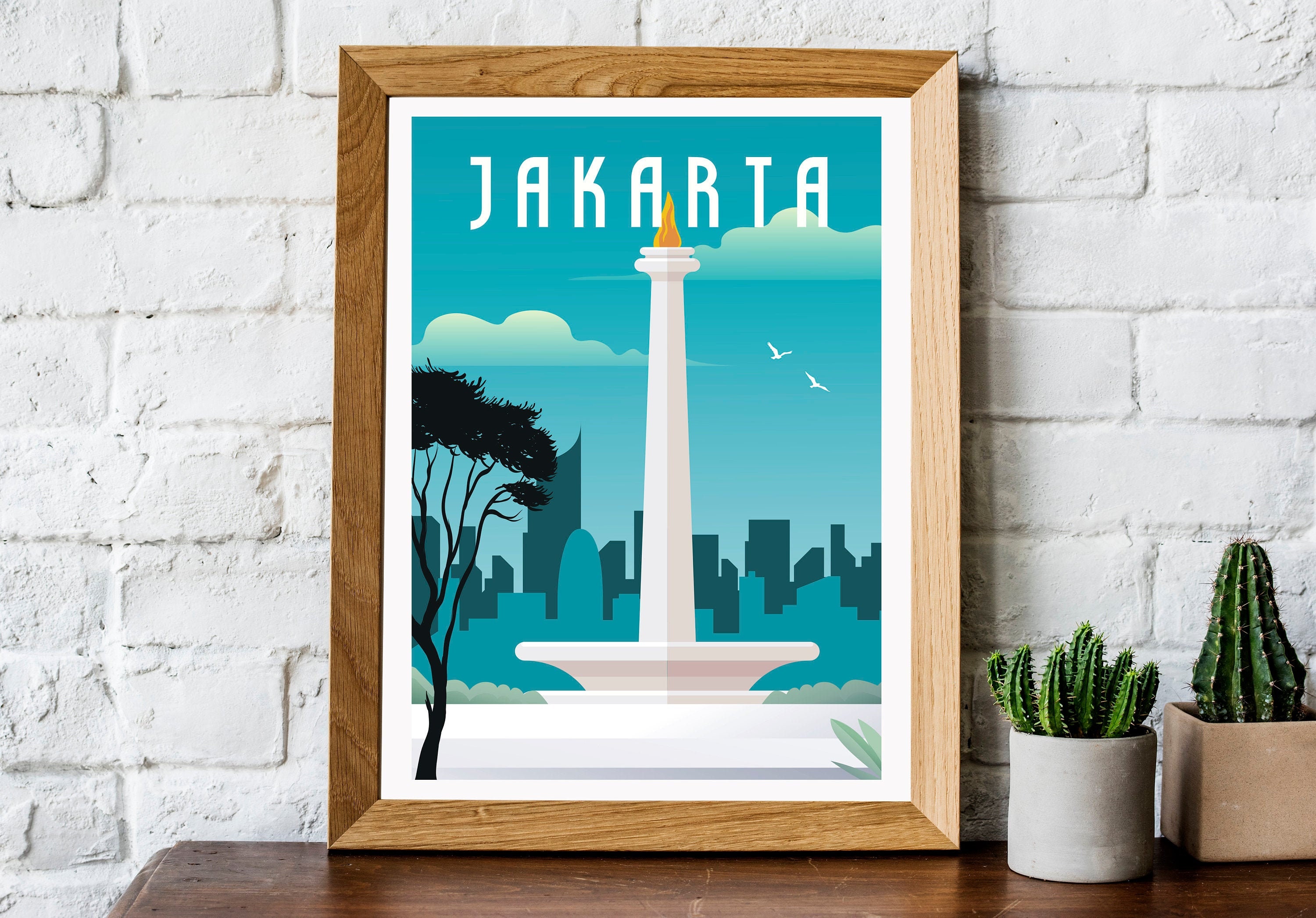 Jakarta Travel Poster Jakarta Travel Print Jakarta Poster Etsy UK