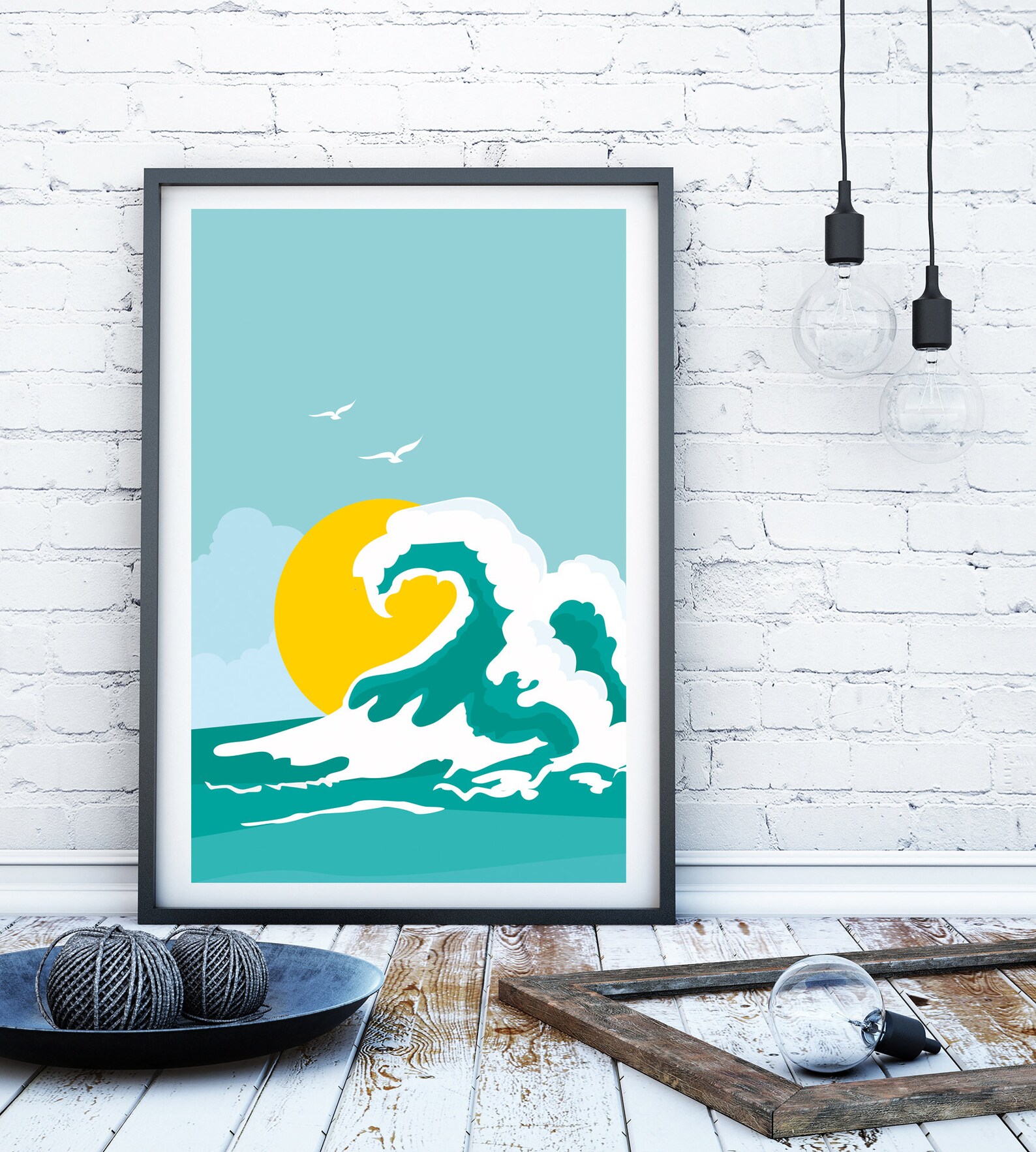 Retro Surf Wall Art Retro Surf Print Surfing Wall Art Beach Etsy