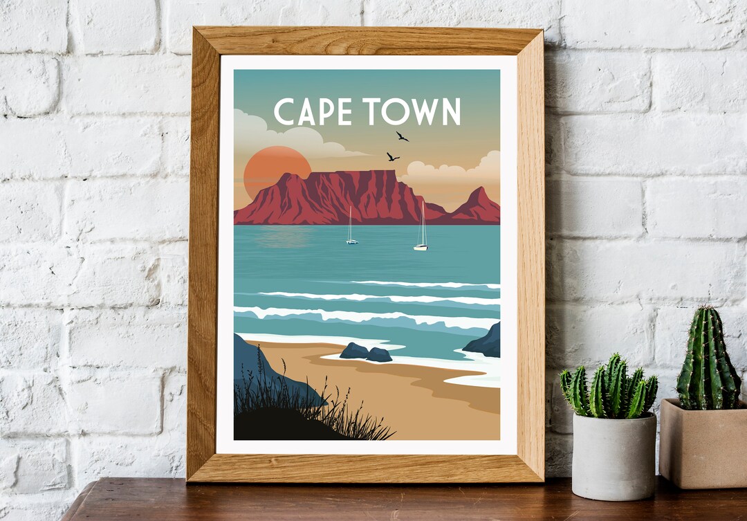 Cape Town Travel Print, Cape Town Travel Poster, Cape Town Poster, Cape