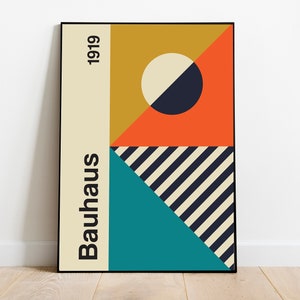 Mid Century Modern wall art, Bauhaus Poster, Bauhaus Print, geometric print, retro wall art, retro poster, mid century print