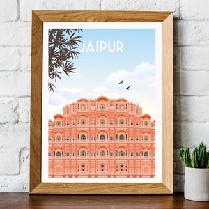 Affiche de voyage Jaipur, Affiche de voyage Inde, Impression Jaipur, Impression Jaipur, Affiche Jaipur, Impression Inde image 1