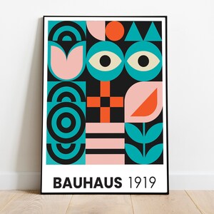 Bauhaus Exhibition Poster: Retro Geometric Art Print