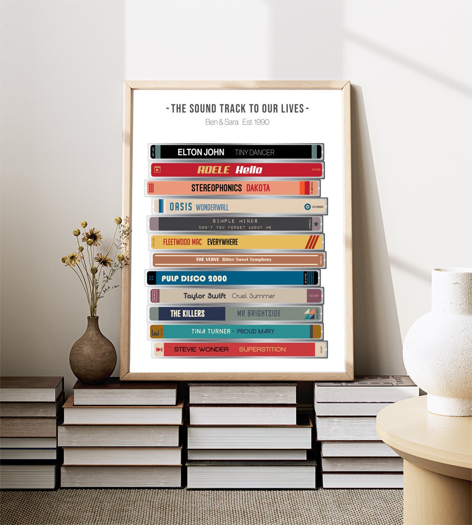 Personalised CD Stack Print, Music Gift, Custom Favourite Song Print ...