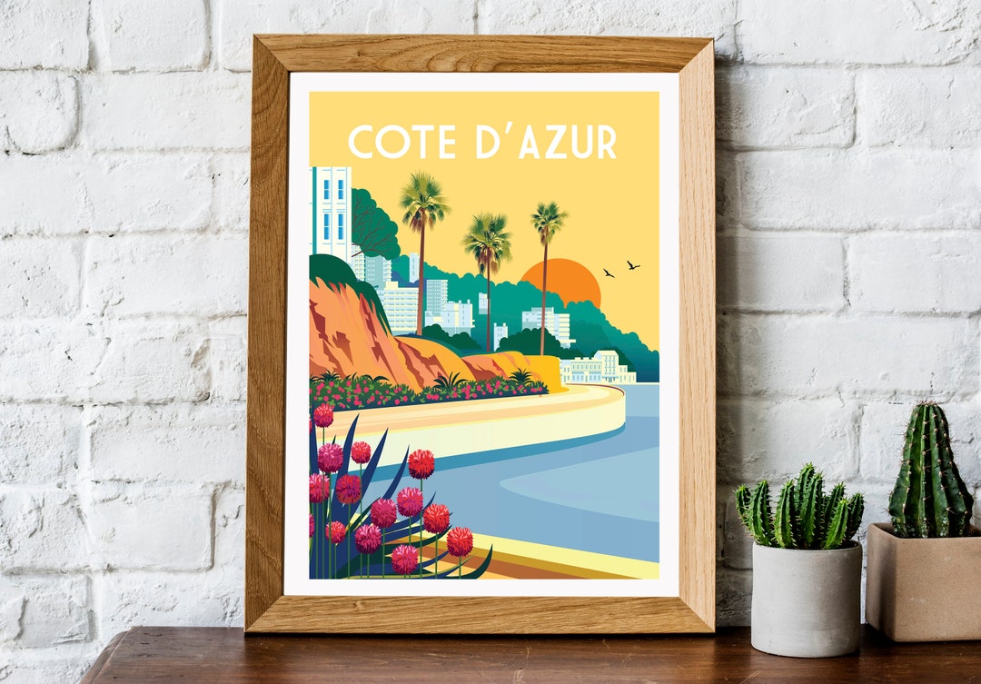 Cote D'azur Print Cote D'azur Travel Poster Cote - Etsy